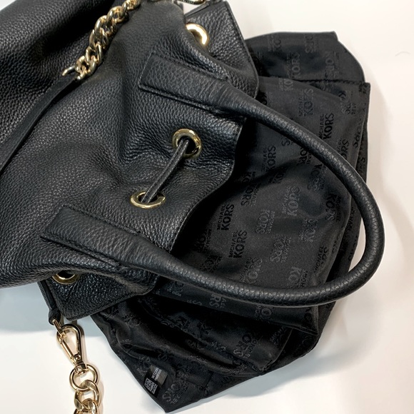 Michael Kors Black Leather Satchel with long strap - Picture 4 of 15